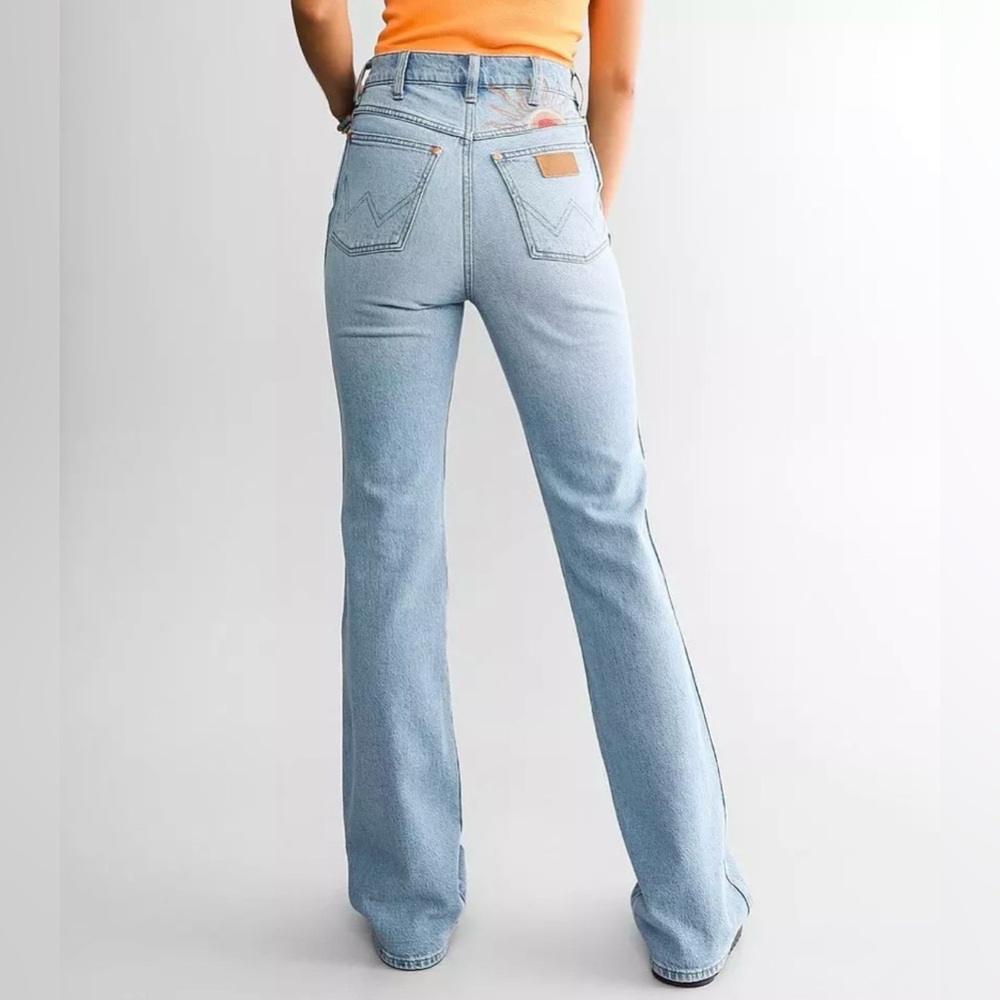 Wrangler High-Rise Light Blue Flared Jeans